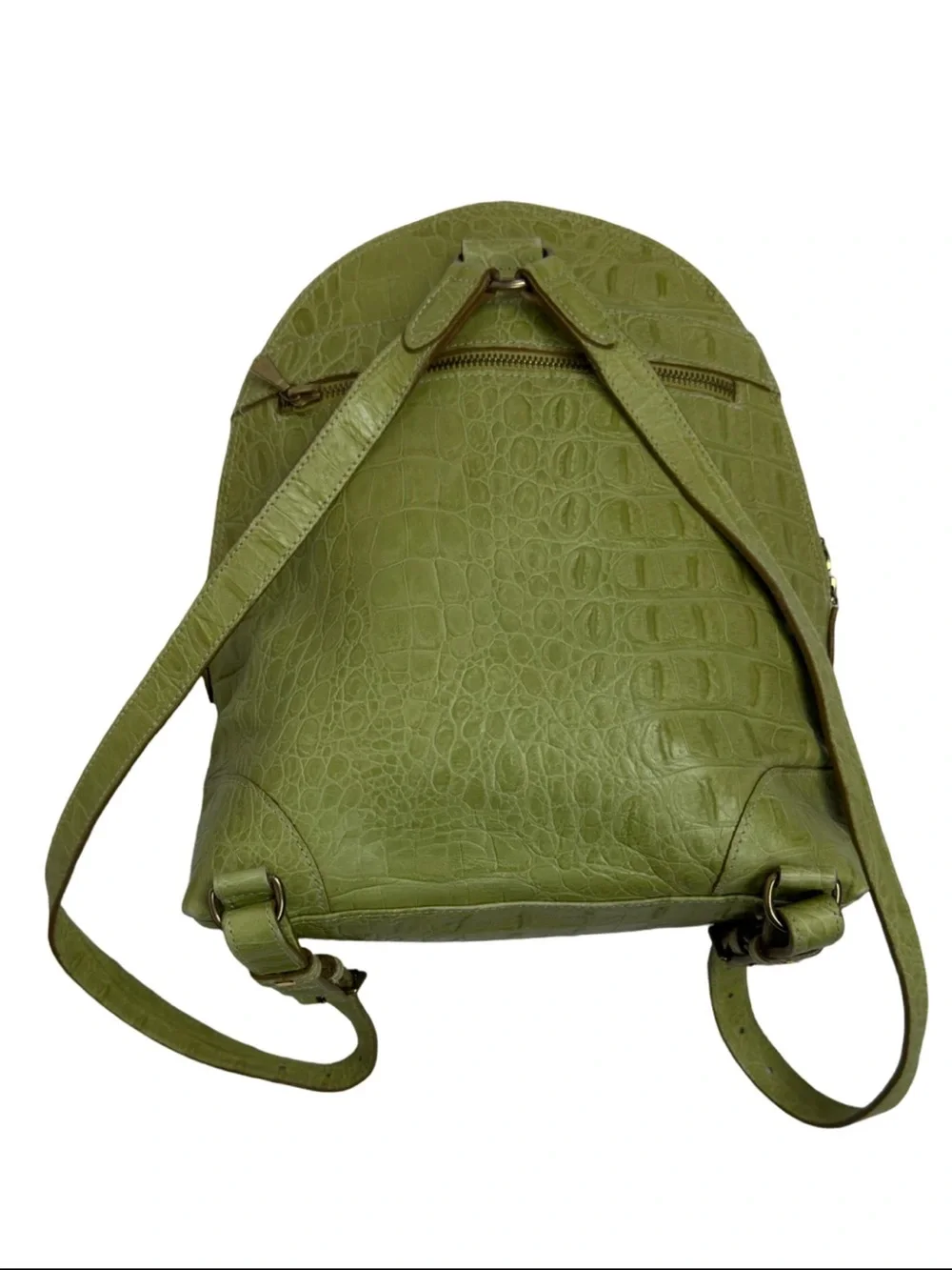 Mulberry Lime Green Croc-Embossed Leather Backpack